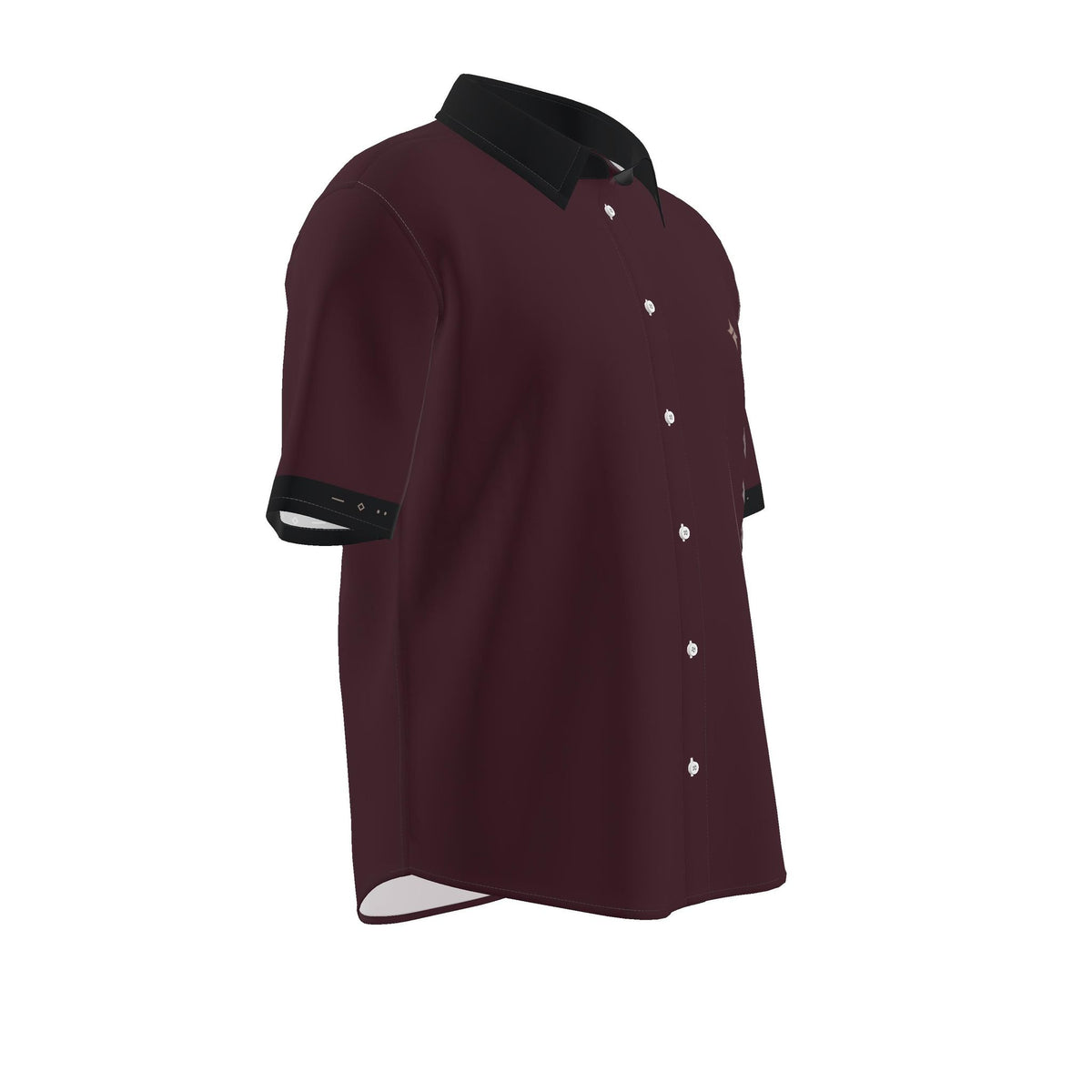 Burgundy Noir Luxury Cotton Satin Button-Up Shirt