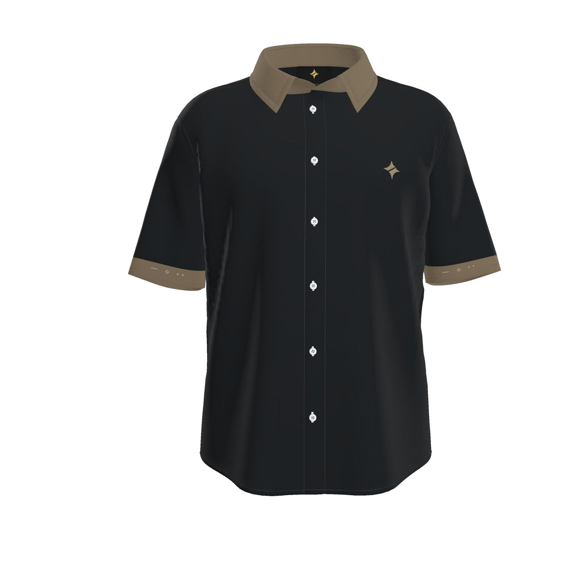 Obsidian Bronze Luxury Cotton Satin Button-Up Shirt