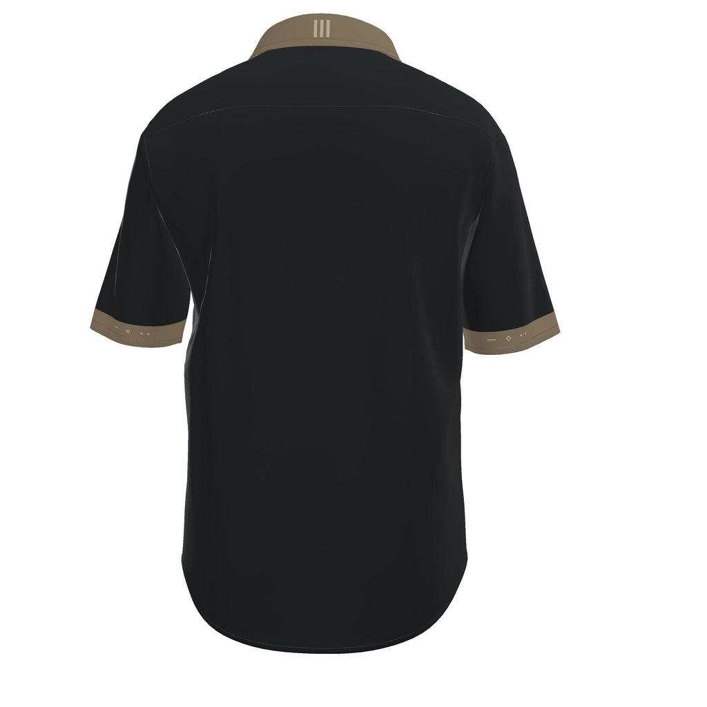 Obsidian Bronze Luxury Cotton Satin Button-Up Shirt