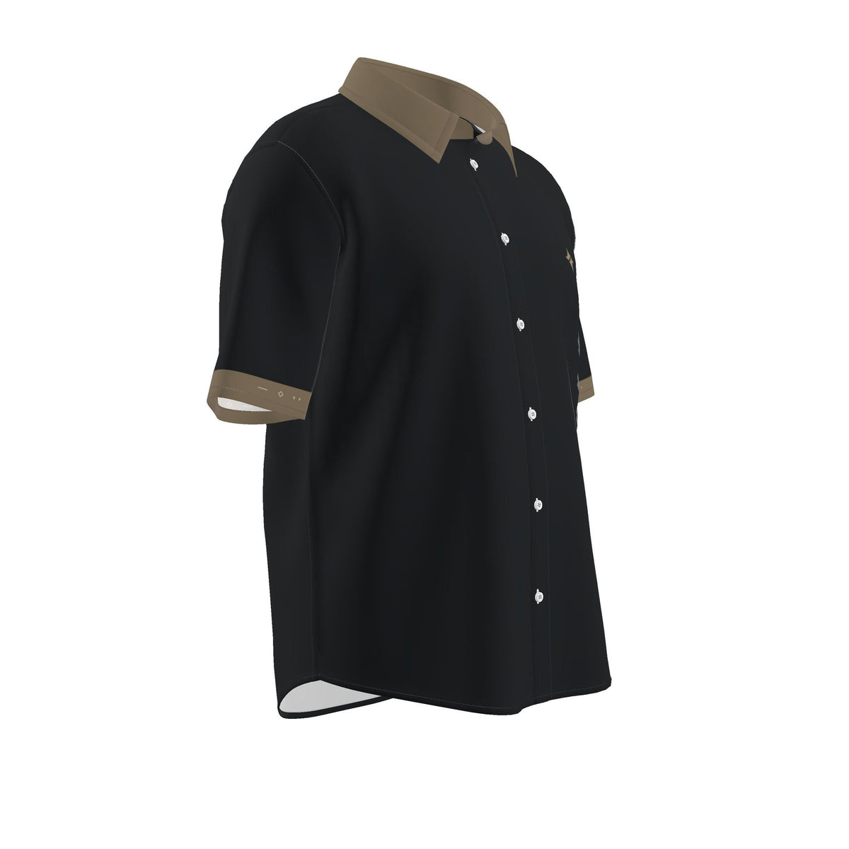 Obsidian Bronze Luxury Cotton Satin Button-Up Shirt