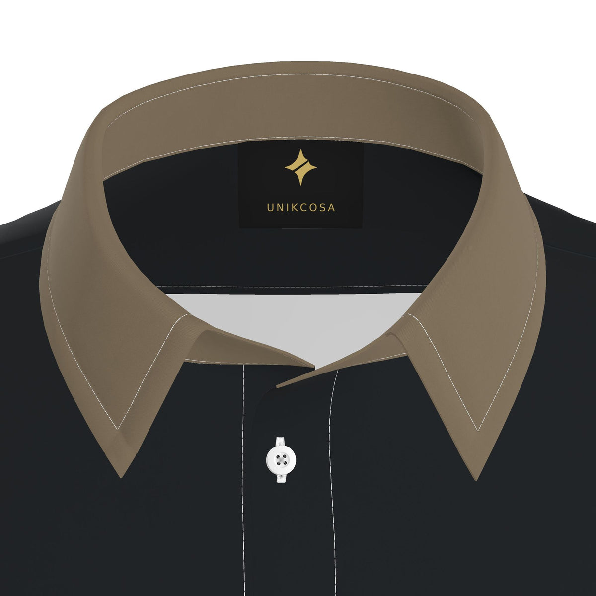 Obsidian Bronze Luxury Cotton Satin Button-Up Shirt