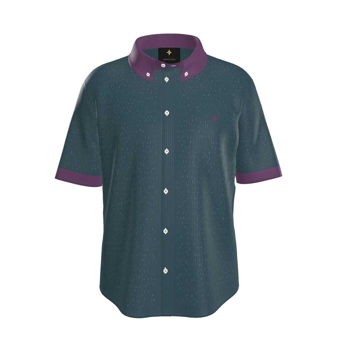 Slate Orchid Luxury 100% Silk Satin Button-Down Shirt