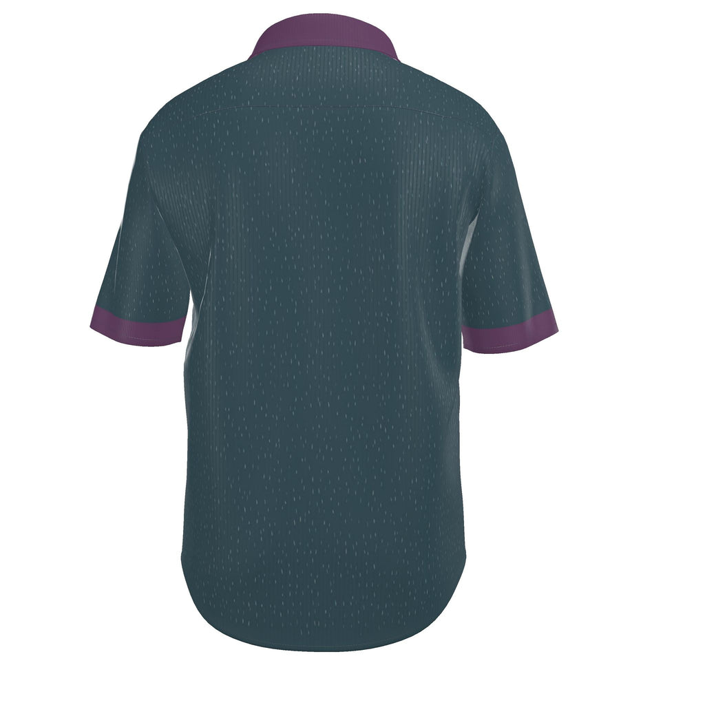 Slate Orchid Luxury 100% Silk Satin Button-Down Shirt