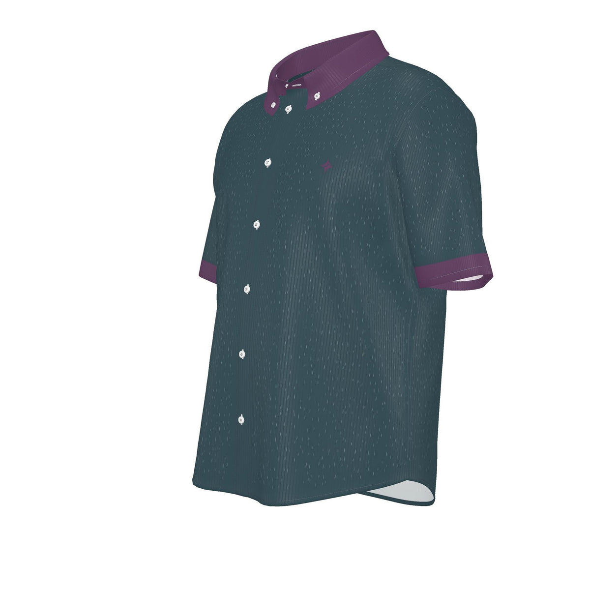 Slate Orchid Luxury 100% Silk Satin Button-Down Shirt