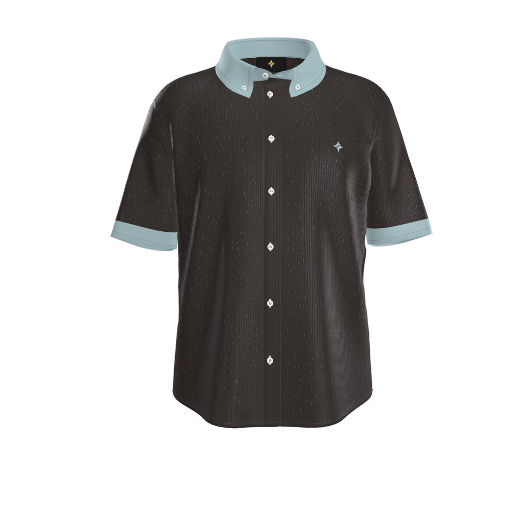 Espresso Mist Luxury 100% Silk Satin Button-Down Shirt