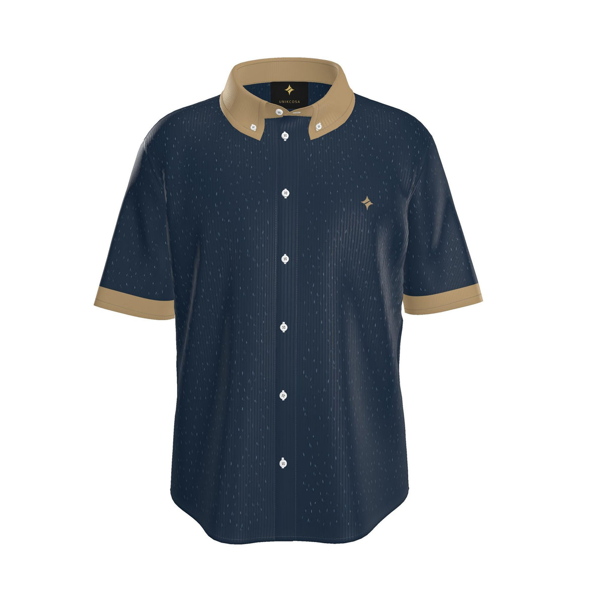 Midnight Camel Luxury 100% Silk Satin Button-Down Shirt