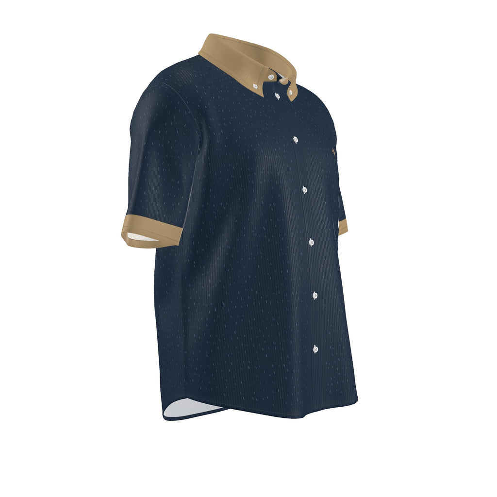 Midnight Camel Luxury 100% Silk Satin Button-Down Shirt