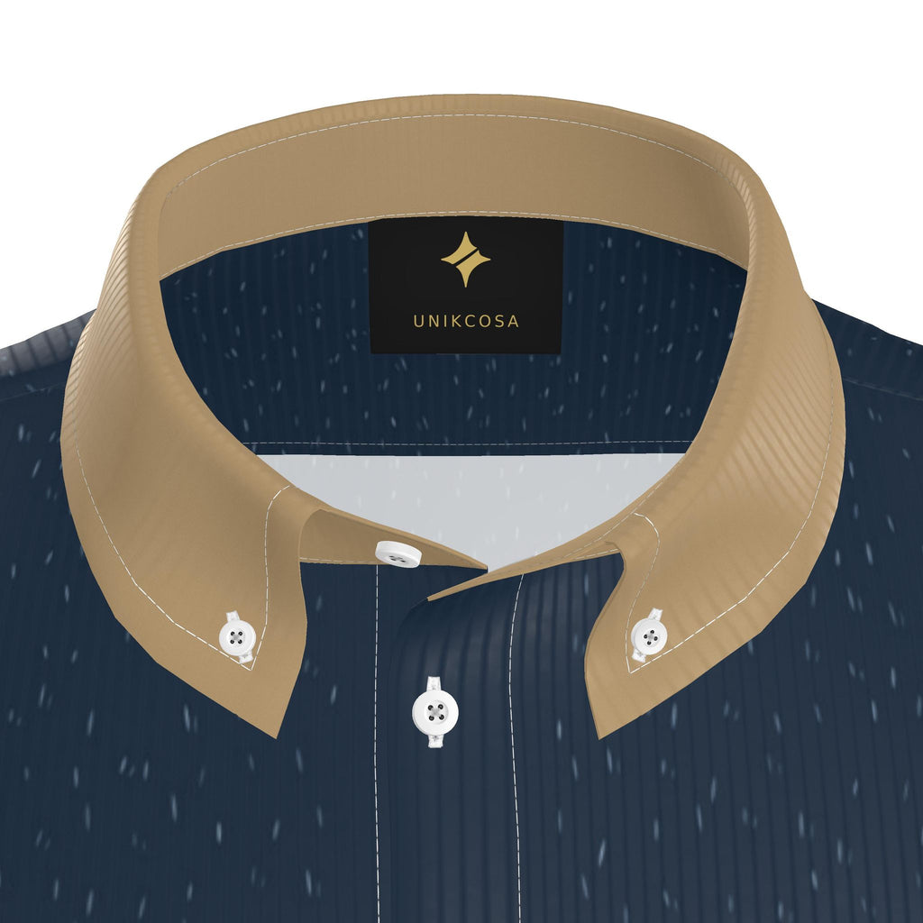 Midnight Camel Luxury 100% Silk Satin Button-Down Shirt