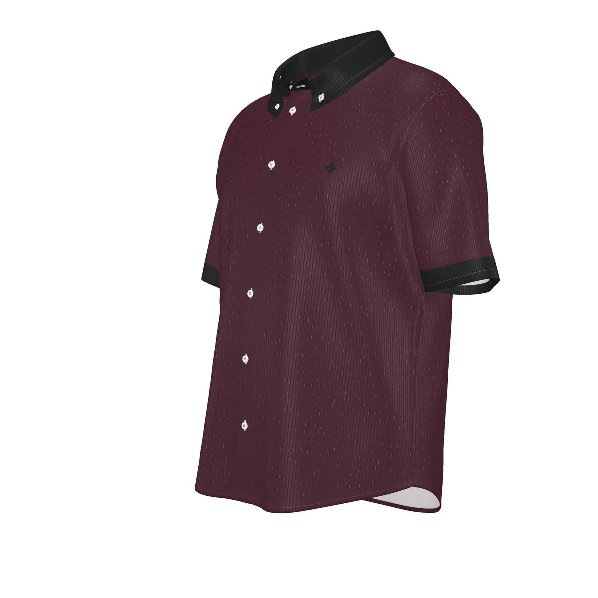 Burgundy Noir Luxury 100% Silk Satin Button-Down Shirt