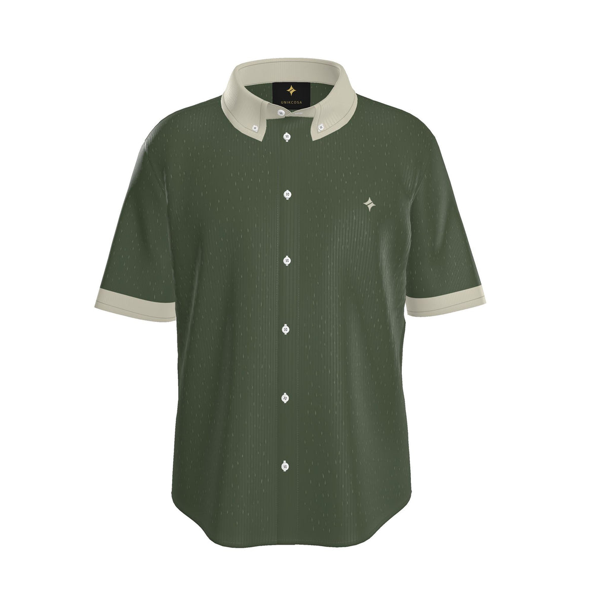 Olive Porcelain Luxury 100% Silk Satin Button-Down Shirt
