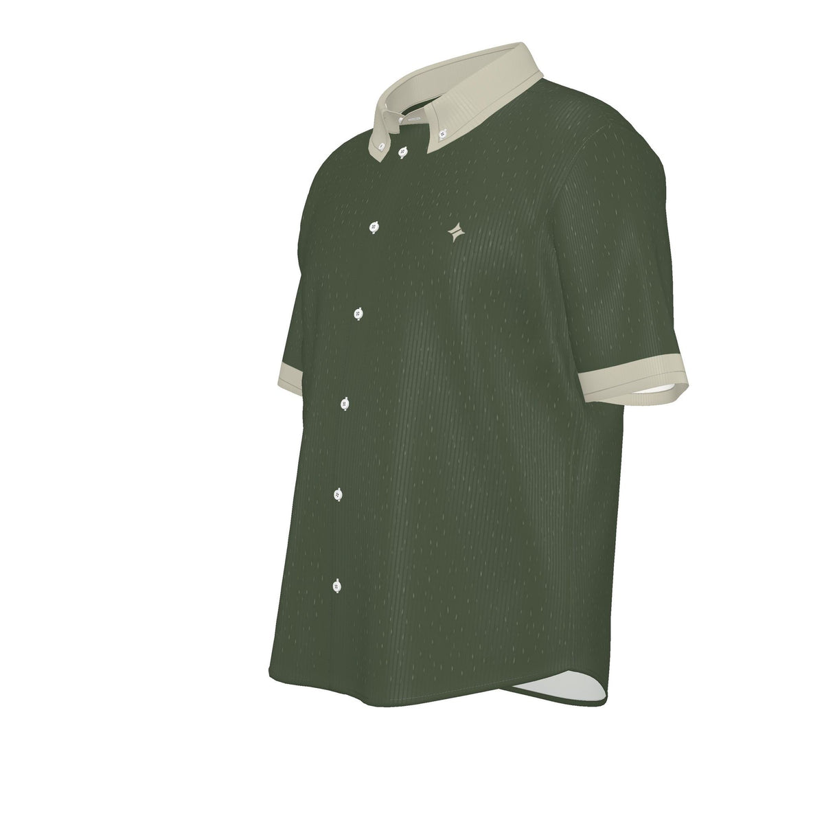 Olive Porcelain Luxury 100% Silk Satin Button-Down Shirt