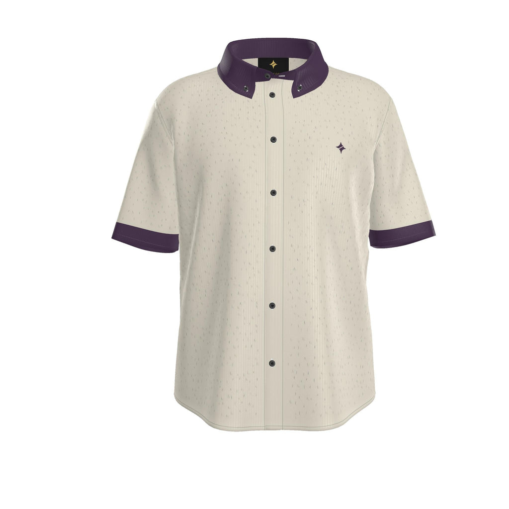 Pearl Aubergine Luxury 100% Silk Satin Button-Down Shirt