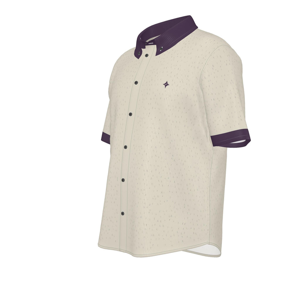 Pearl Aubergine Luxury 100% Silk Satin Button-Down Shirt