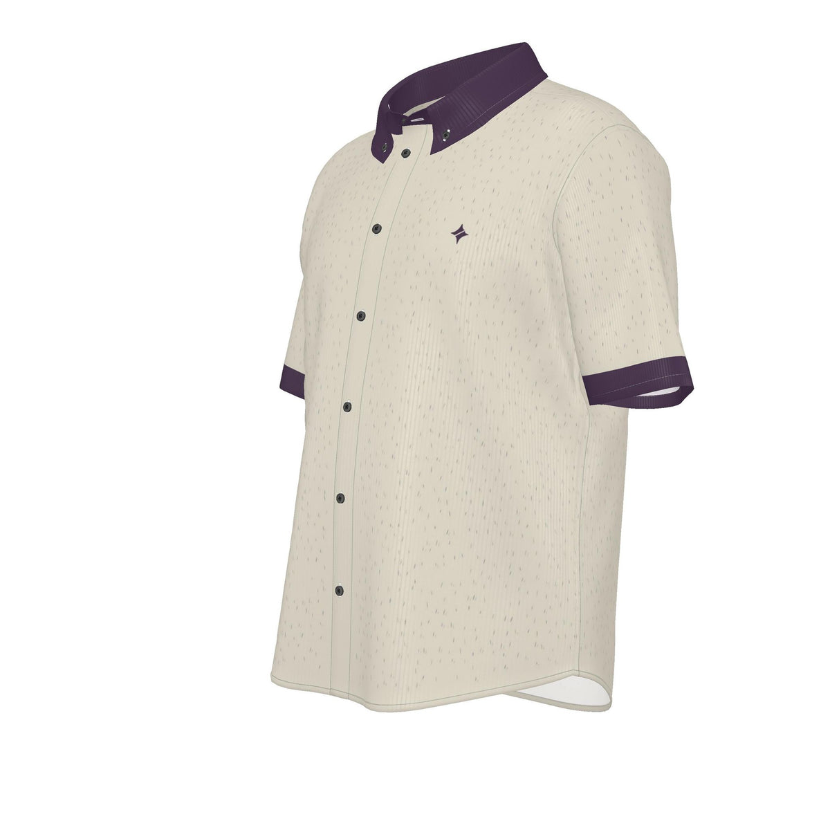 Pearl Aubergine Luxury 100% Silk Satin Button-Down Shirt