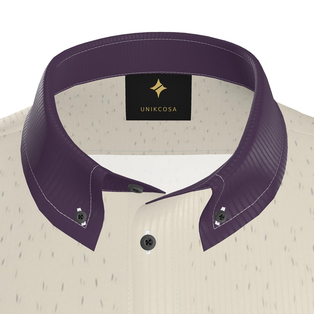 Pearl Aubergine Luxury 100% Silk Satin Button-Down Shirt