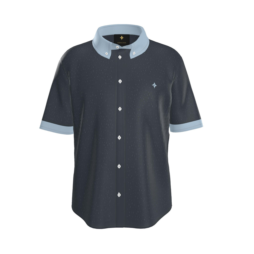 Graphite Ice Luxury 100% Silk Satin Button-Down Shirt