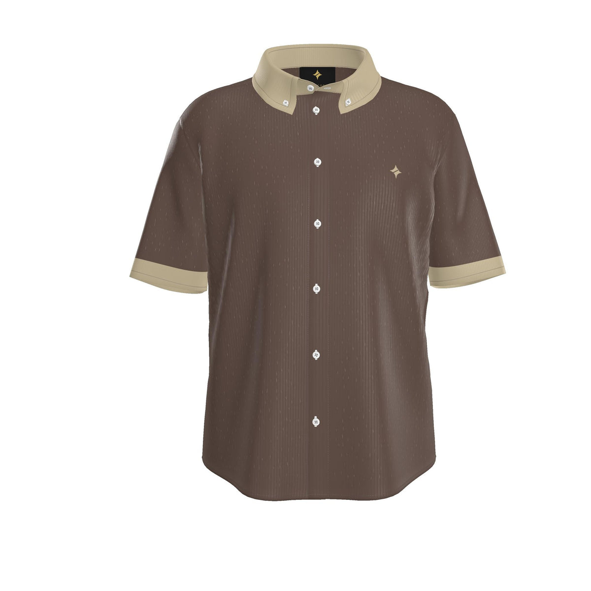 Mocha Champagne Luxury 100% Silk Satin Button-Down Shirt