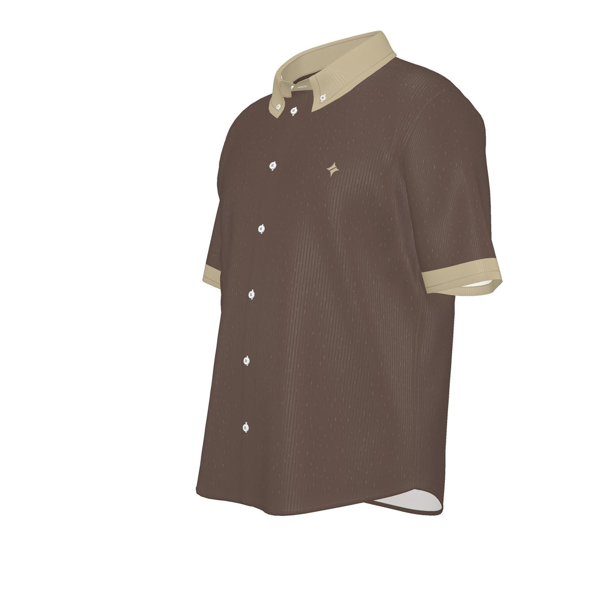 Mocha Champagne Luxury 100% Silk Satin Button-Down Shirt