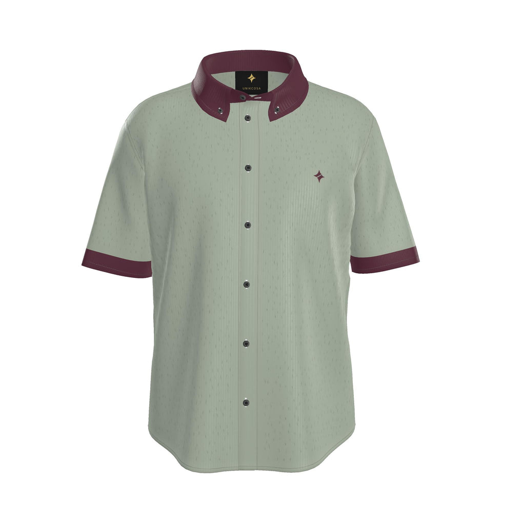 Sage Bordeaux Luxury 100% Silk Satin Button-Down Shirt