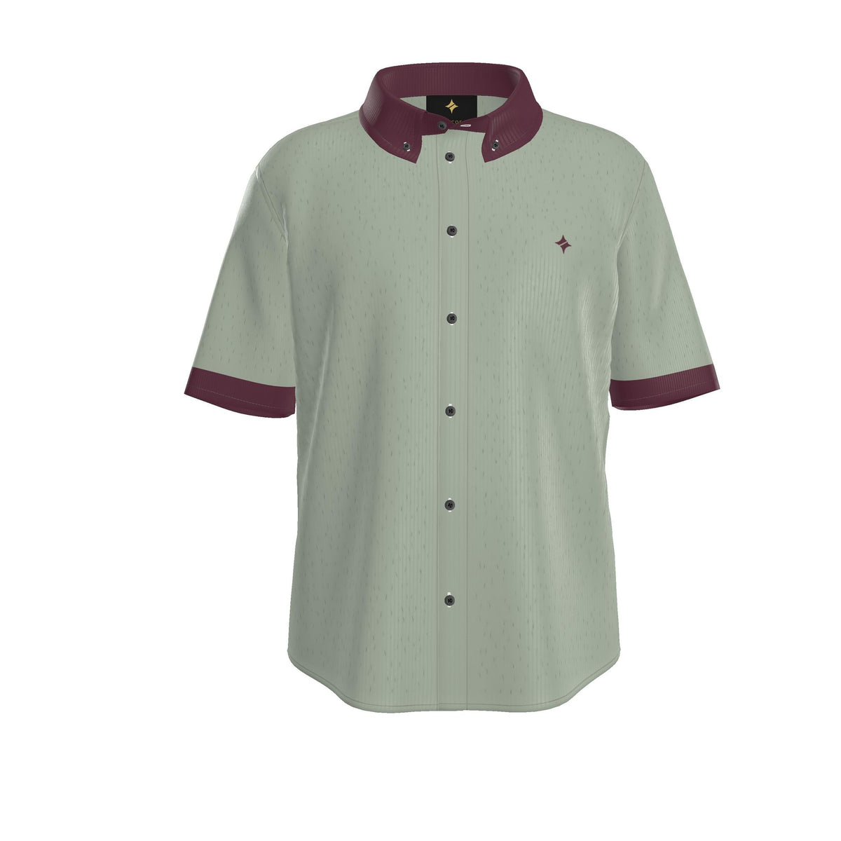 Sage Bordeaux Luxury 100% Silk Satin Button-Down Shirt