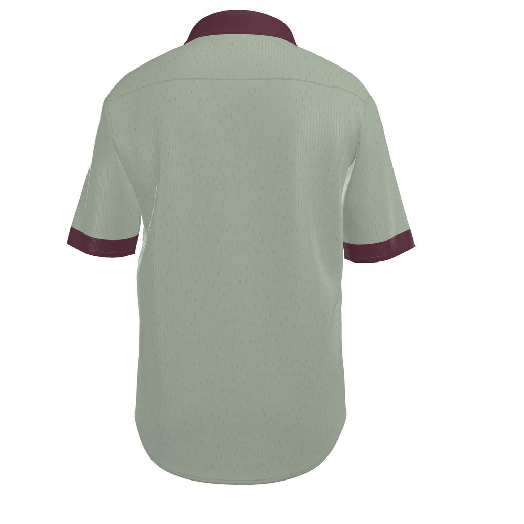 Sage Bordeaux Luxury 100% Silk Satin Button-Down Shirt