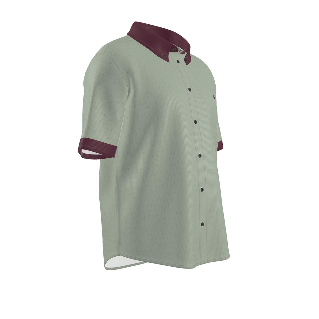 Sage Bordeaux Luxury 100% Silk Satin Button-Down Shirt