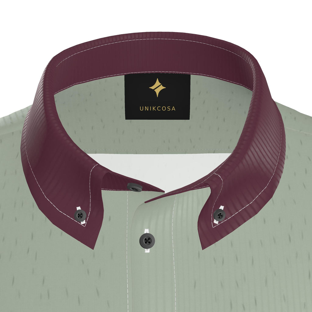 Sage Bordeaux Luxury 100% Silk Satin Button-Down Shirt