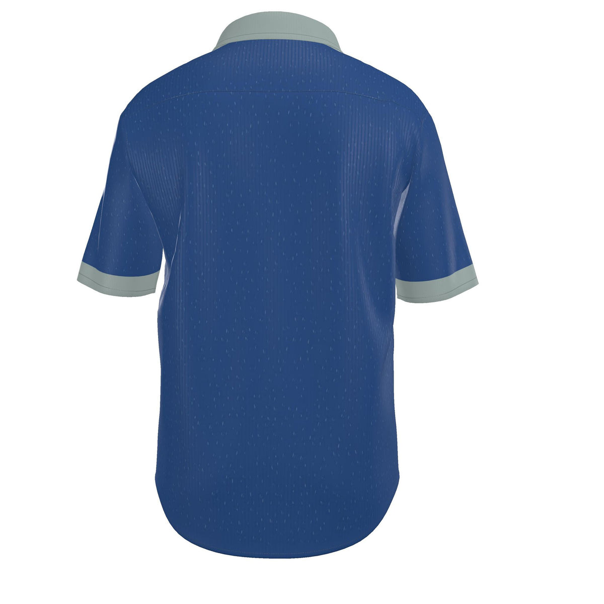 Cobalt Smoke Luxury 100% Silk Satin Button-Down Shirt