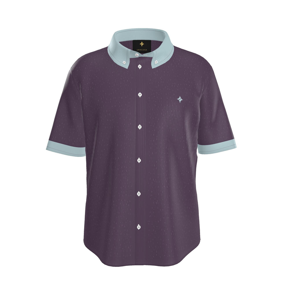 Plum Glacier Luxury 100% Silk Satin Button-Down Shirt