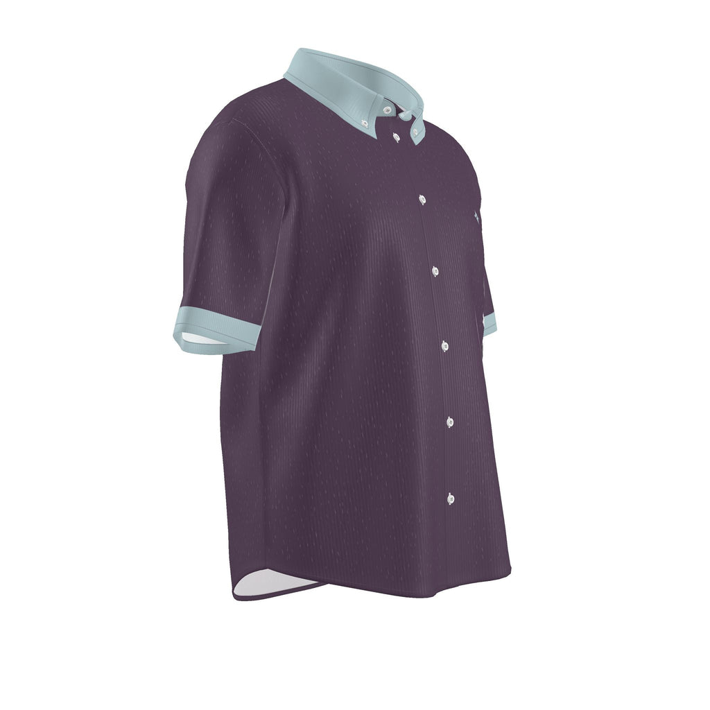 Plum Glacier Luxury 100% Silk Satin Button-Down Shirt