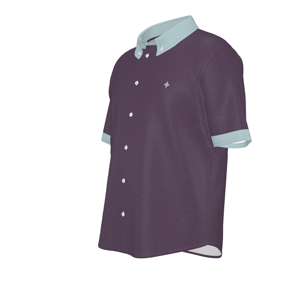 Plum Glacier Luxury 100% Silk Satin Button-Down Shirt