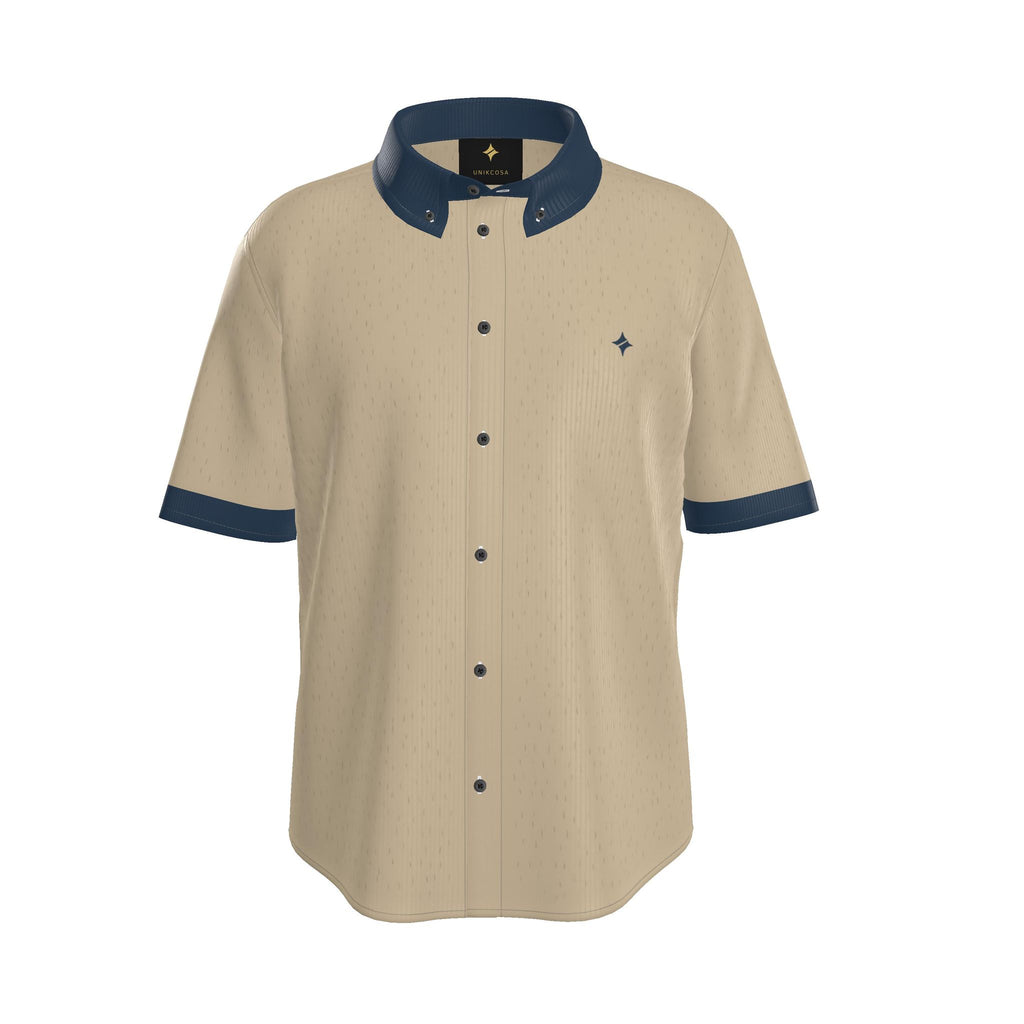 Sand Marine Luxury 100% Silk Satin Button-Down Shirt