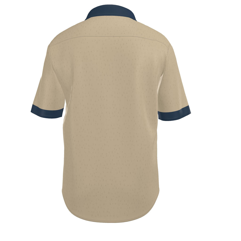 Sand Marine Luxury 100% Silk Satin Button-Down Shirt