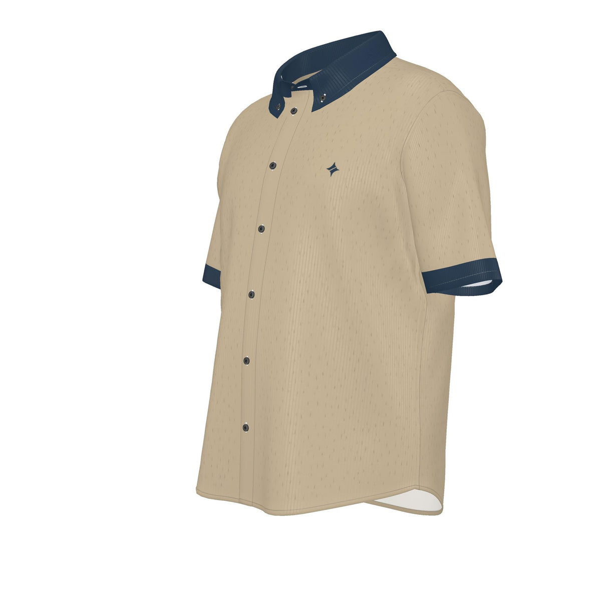 Sand Marine Luxury 100% Silk Satin Button-Down Shirt
