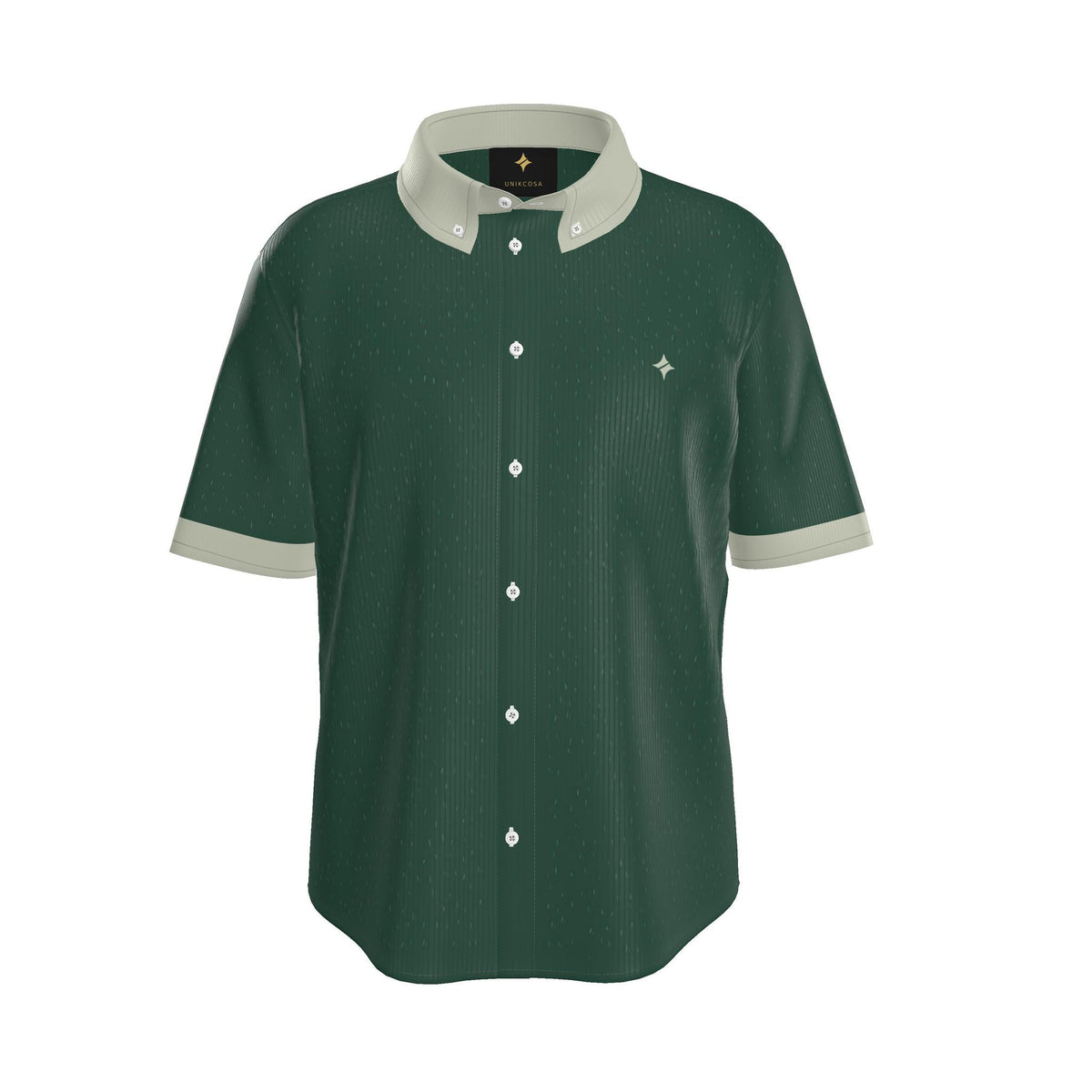 Forest Oyster Luxury 100% Silk Satin Button-Down Shirt