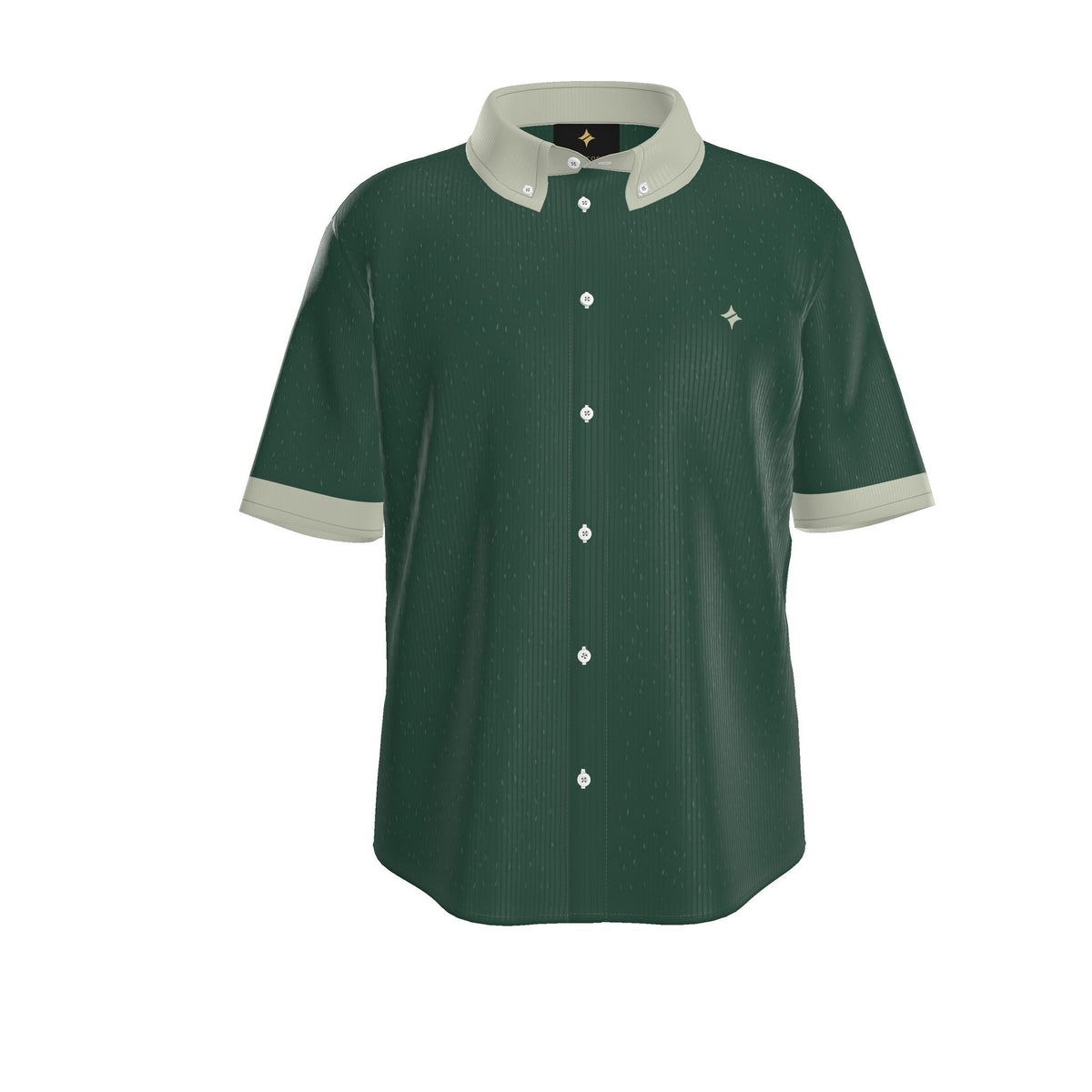 Forest Oyster Luxury 100% Silk Satin Button-Down Shirt