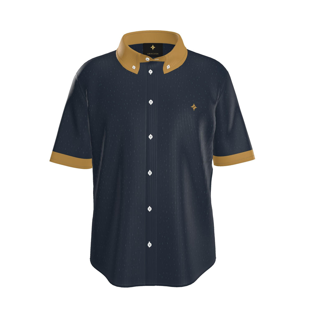 Ink Saffron Luxury 100% Silk Satin Button-Down Shirt