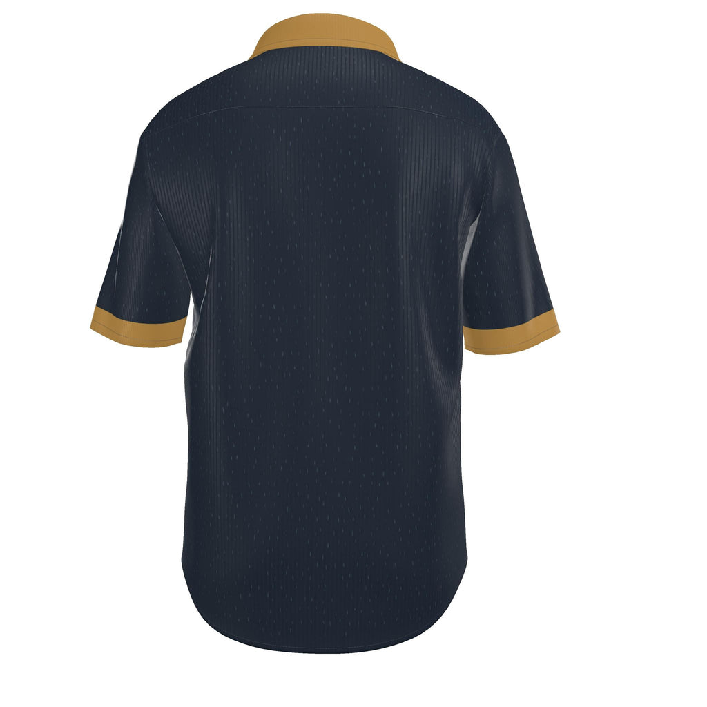 Ink Saffron Luxury 100% Silk Satin Button-Down Shirt