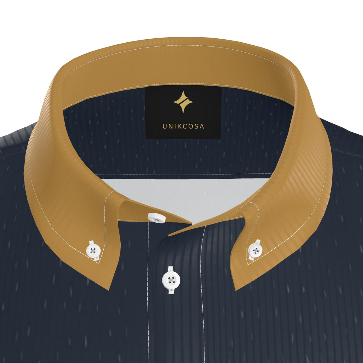 Ink Saffron Luxury 100% Silk Satin Button-Down Shirt