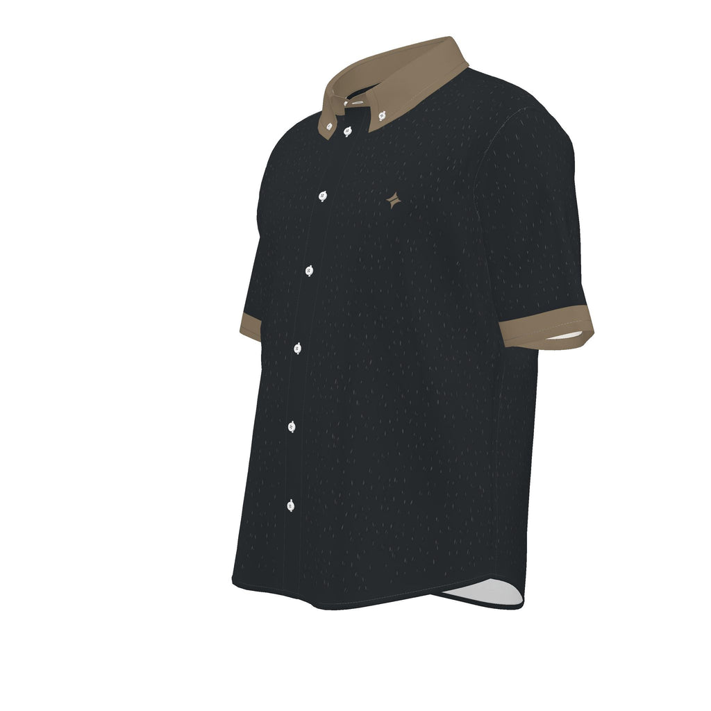 Obsidian Bronze Luxury 100% Silk Satin Button-Down Shirt