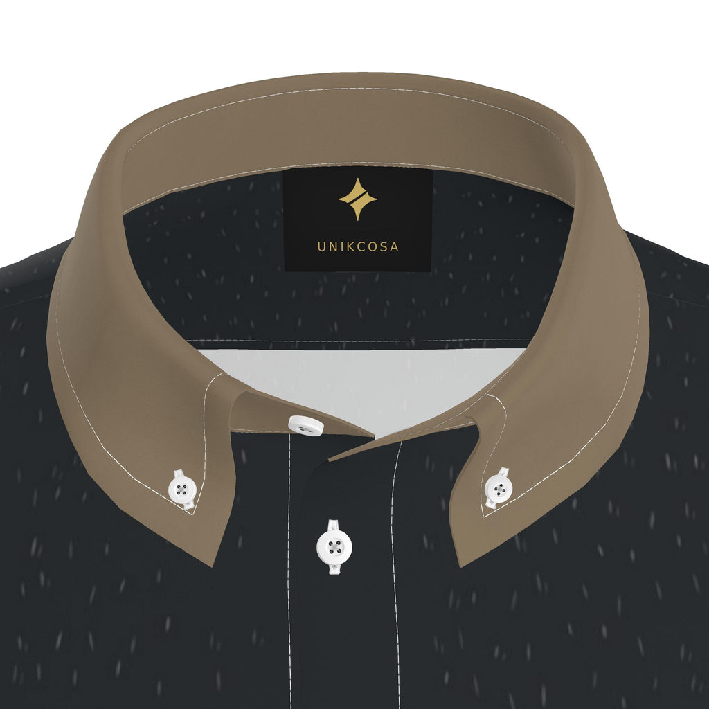 Obsidian Bronze Luxury 100% Silk Satin Button-Down Shirt