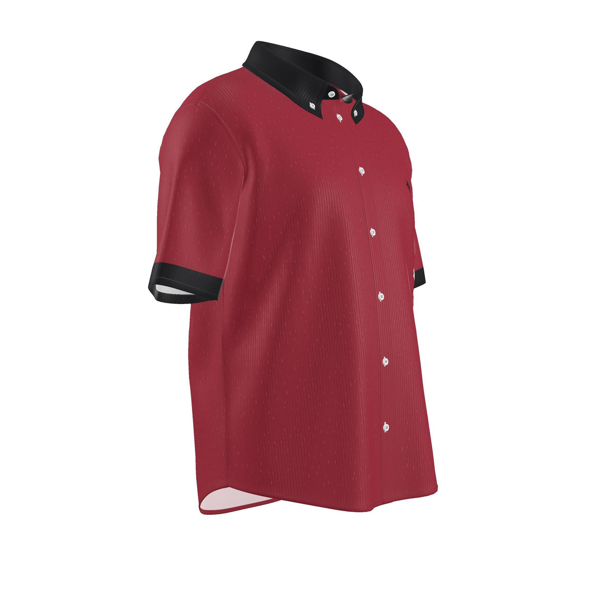 Cherry Noir Luxury 100% Silk Satin Button-Down Shirt