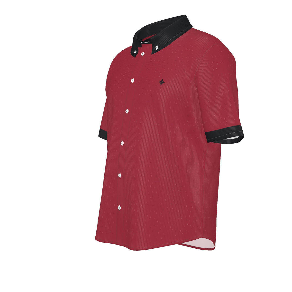 Cherry Noir Luxury 100% Silk Satin Button-Down Shirt