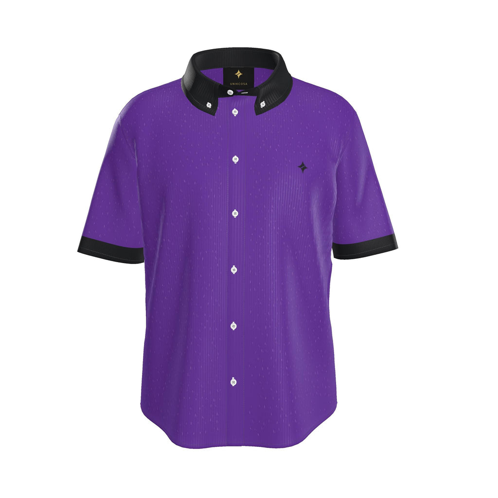 Royal Purple Noir Luxury 100% Silk Satin Button-Down Shirt