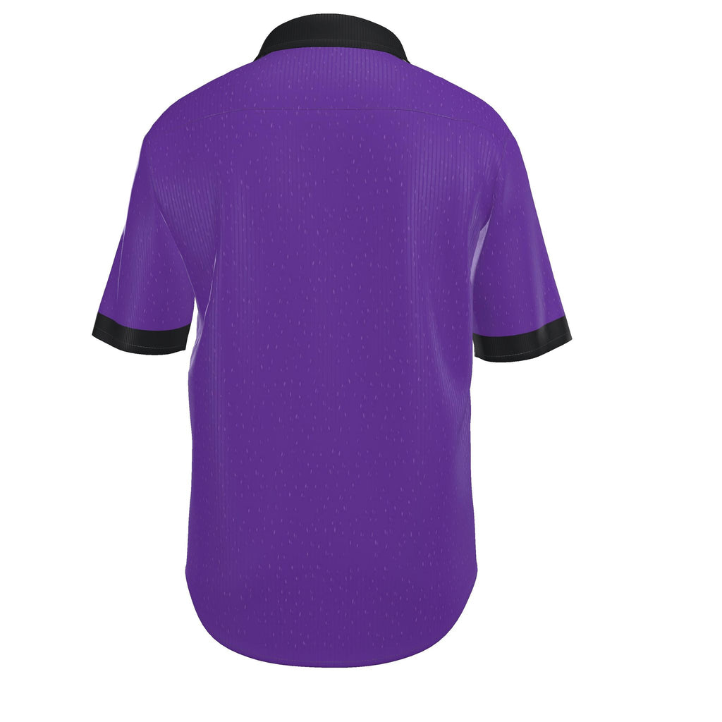 Royal Purple Noir Luxury 100% Silk Satin Button-Down Shirt