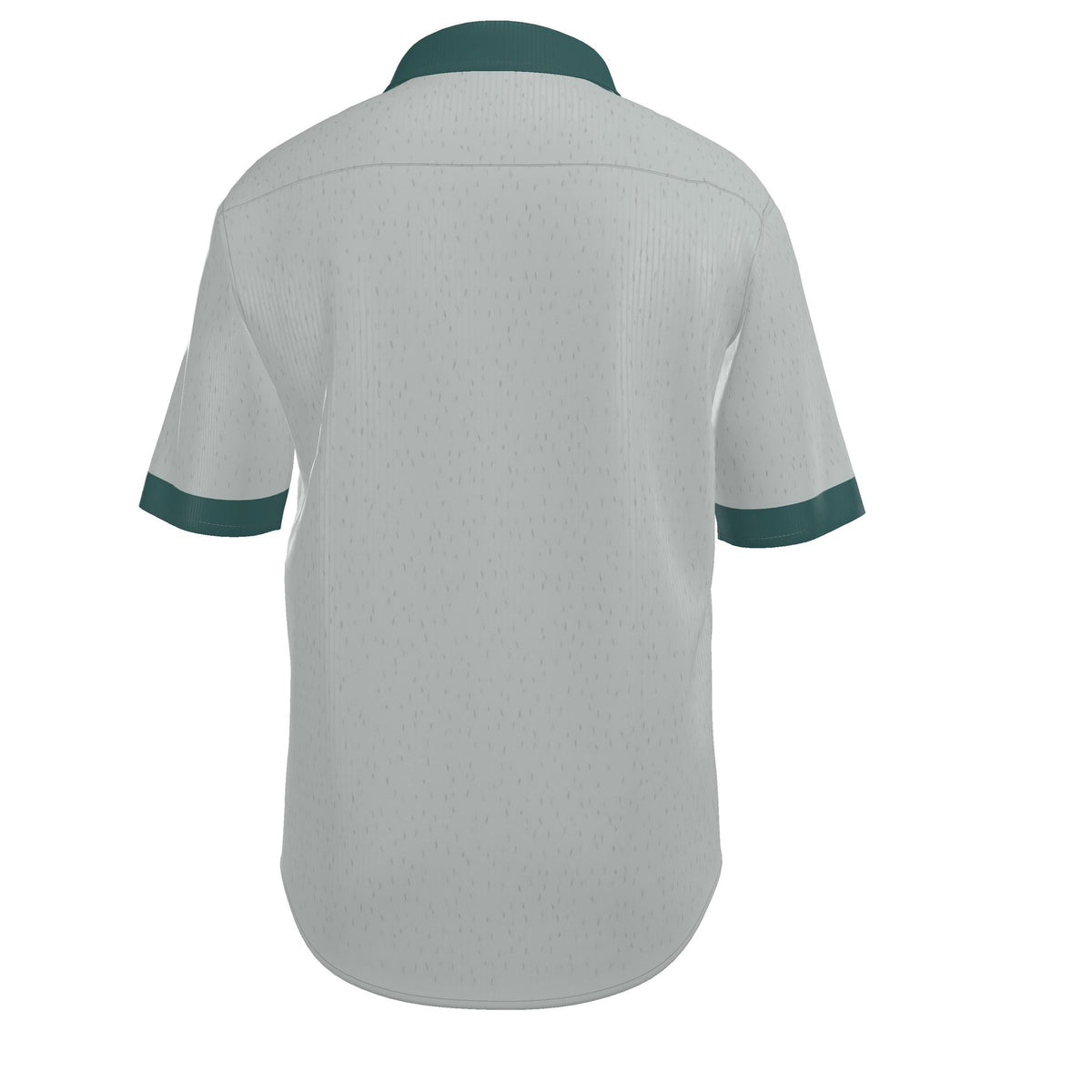 Silver Teal Luxury 100% Silk Satin Button-Down Shirt