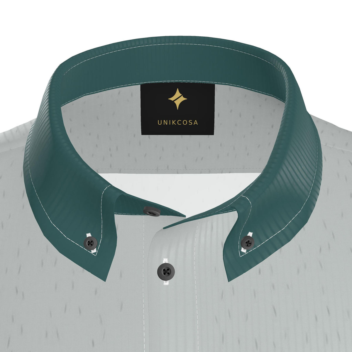 Silver Teal Luxury 100% Silk Satin Button-Down Shirt
