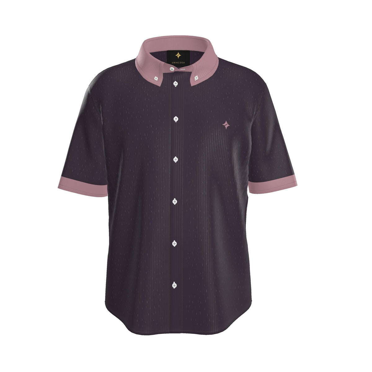 Aubergine Rose Luxury 100% Silk Satin Button-Down Shirt
