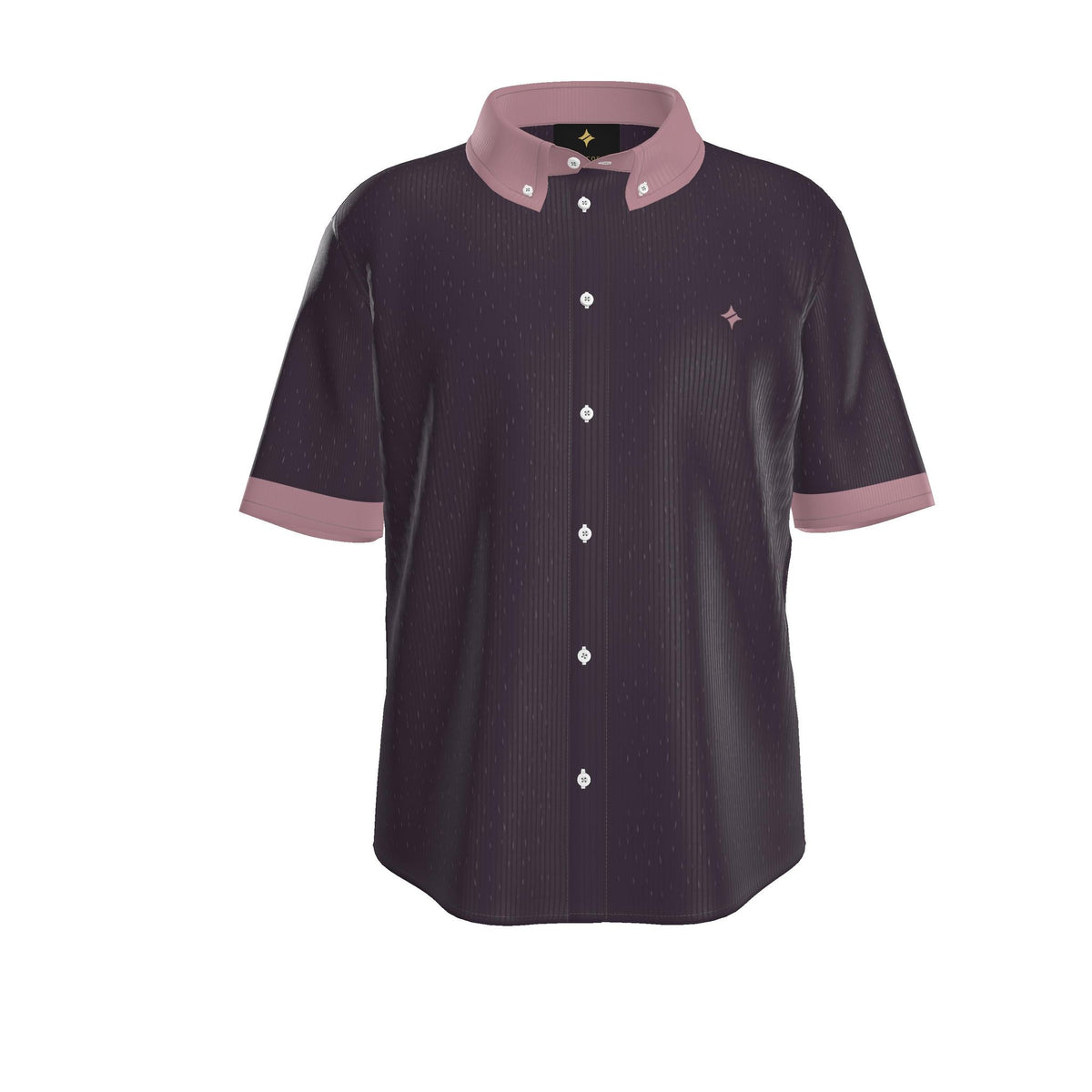 Aubergine Rose Luxury 100% Silk Satin Button-Down Shirt