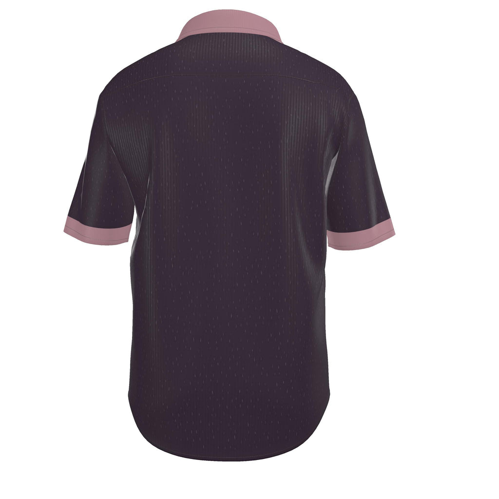 Aubergine Rose Luxury 100% Silk Satin Button-Down Shirt